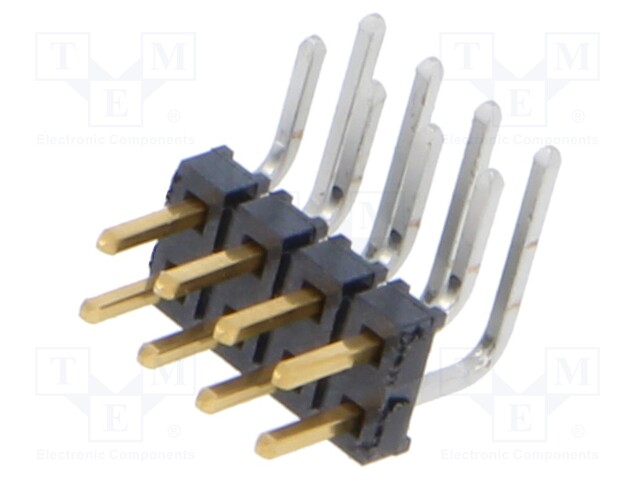 Connector: pin strips; male; PIN: 8; 2mm; gold-plated; THT