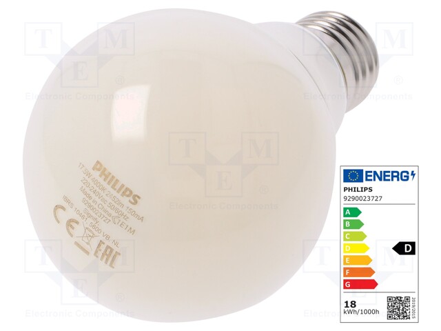 LED lamp; neutral white; E27; 230VAC; 2452lm; 17.5W; 4000K