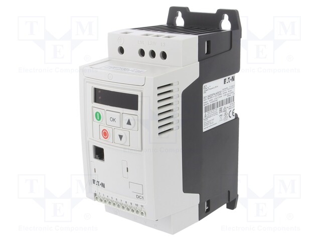 Inverter; Max motor power: 0.75kW; Out.voltage: 3x400VAC; IN: 4