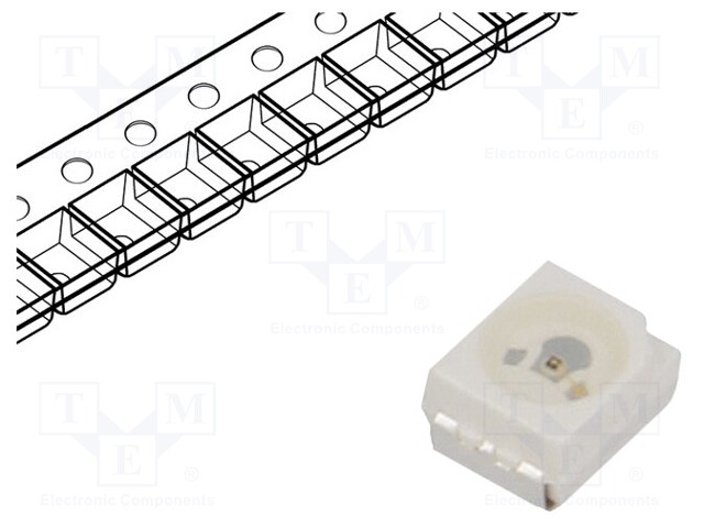 LED; SMD; 3528,PLCC2; amber; 180÷220mcd; 3.5x2.8x1.9mm; 120°; 20mA