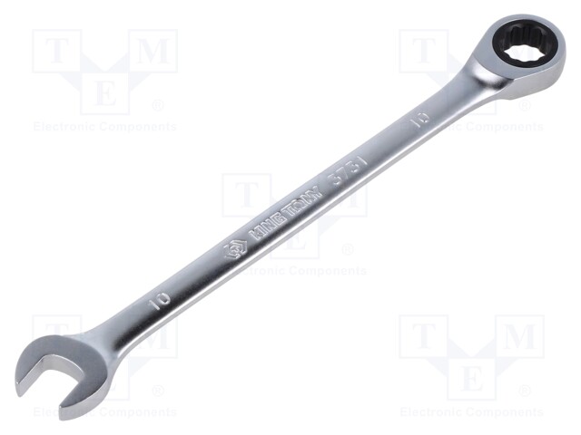 Wrench; combination spanner,with ratchet,with joint; 10mm