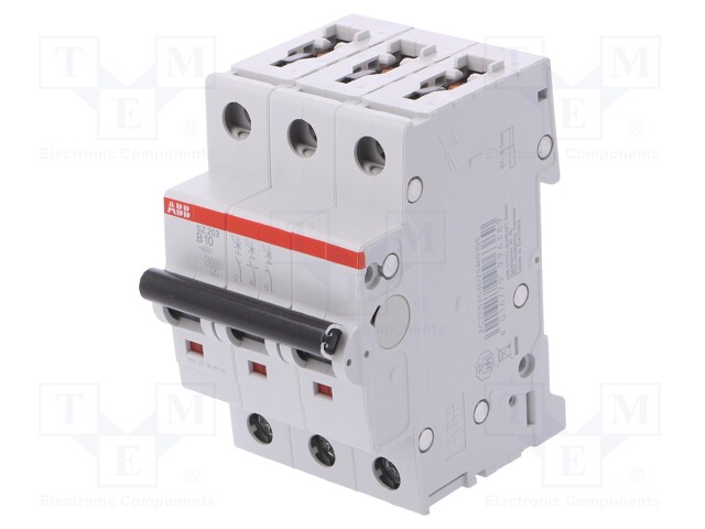 Circuit breaker; 400VAC; Inom: 10A; Poles: 3; DIN; Charact: B; 6kA