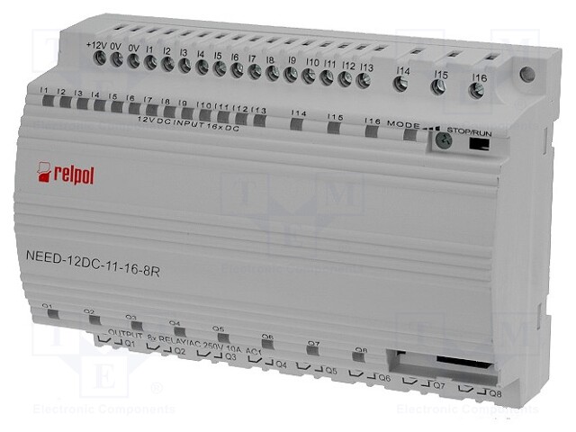 Programmable relay; OUT1: 250VAC/10A; IN: 16; Anal.in: 3; OUT: 8