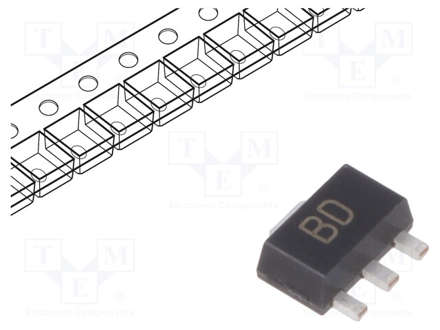 Transistor: NPN; bipolar; 45V; 1A; 1W; SOT89