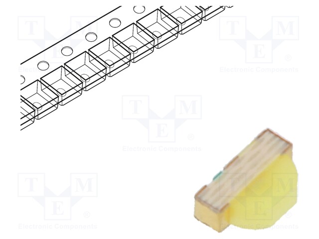 LED; SMD; 0603; white; 18÷35mcd; 1.6x1x0.4mm; 170°; 2.55÷3.15V; 5mA