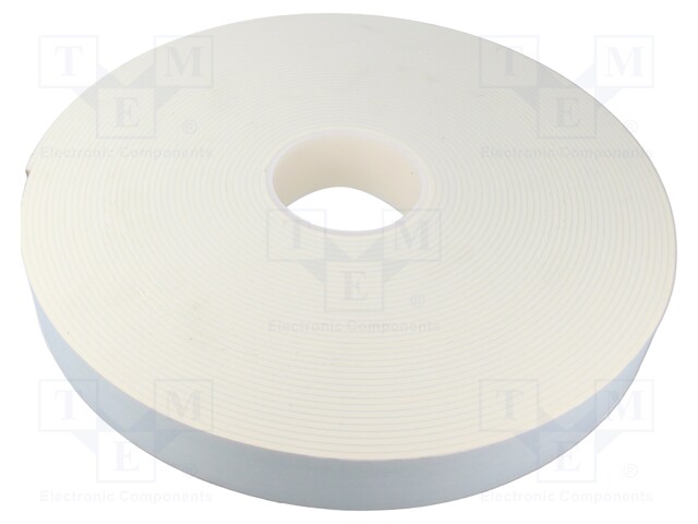 Tape: fixing; W: 40mm; L: 25m; Thk: 3mm; single sided; acrylic; white