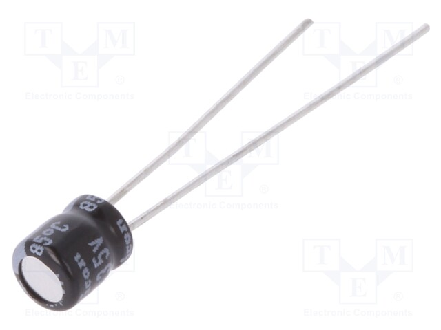 Capacitor: electrolytic; THT; 4.7uF; 35VDC; Ø4x5mm; Pitch: 1.5mm