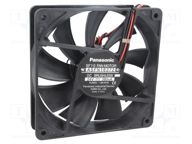 Fan: DC; axial; 24VDC; 120x120x25mm; 195m3/h; 41.5dBA; ball bearing