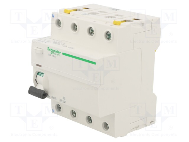 RCBO breaker; Inom: 40A; Ires: 30mA; Max surge current: 3kA; DIN