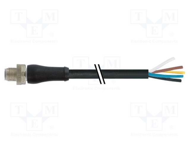 Connection lead; male; IP67; 63VAC; 63VDC; 16A; 5m; PIN: 5; plug