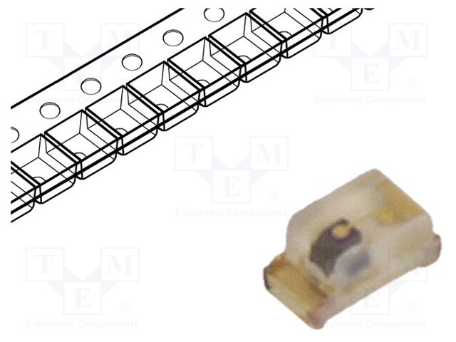 LED; SMD; 0402; orange; 120÷220mcd; 1x0.5x0.5mm; 120°; 2.1÷2.5V