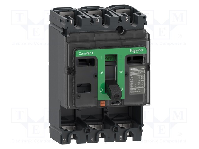 Power breaker; Poles: 3; DIN; Inom: 160A; NSX; IP40; -25÷70°C; 690VAC