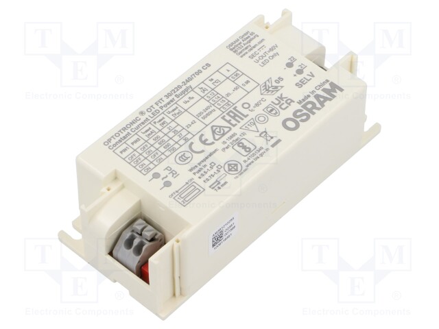 Power supply: switched-mode; LED; 29.4W; 23÷42VDC; 500÷700A; IP20