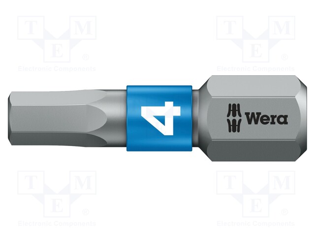 Screwdriver bit; Allen hex key; HEX 4mm; Overall len: 25mm