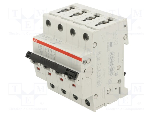 Circuit breaker; 400VAC; Inom: 25A; Poles: 4; DIN; Charact: C; 6kA