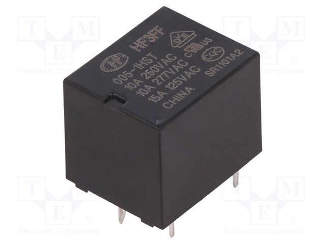 Relay: electromagnetic; SPST-NO; Ucoil: 5VDC; 10A/277VAC; 10A