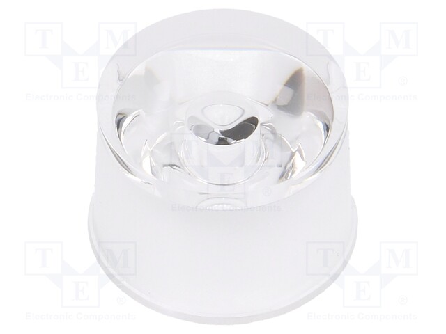 LED lens; round; colourless; 30°; V: with holder