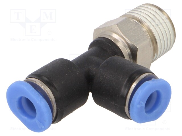 Push-in fitting; T-tap splitter; R 1/8"; -0.95÷10bar; 4mm