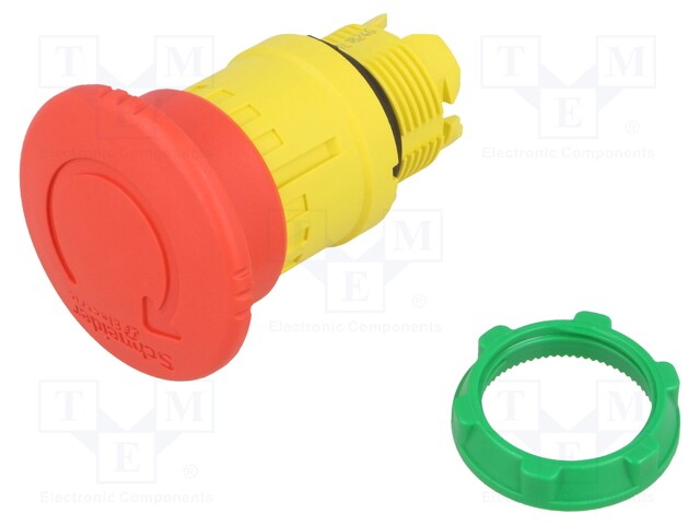 Switch: emergency stop; Stabl.pos: 2; 22mm; red; Illumin: none; IP66