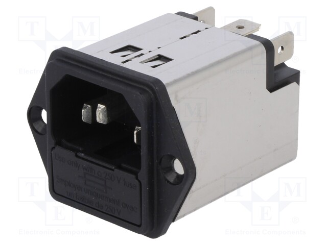 Connector: AC supply; socket; male; 2A; 250VAC; IEC 60320; 4mH