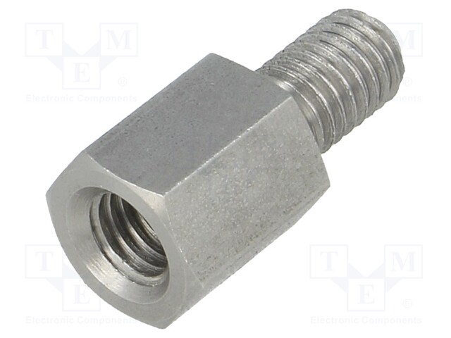 Screwed spacer sleeve; Int.thread: M8; 15mm; Ext.thread: M8