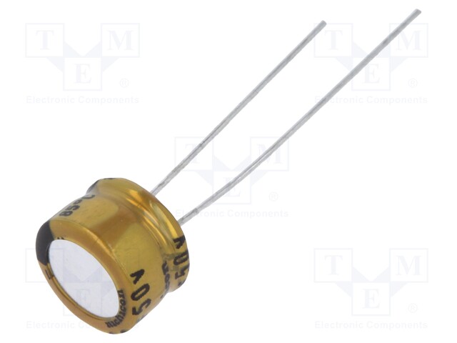 Capacitor: electrolytic; THT; 33uF; 50VDC; Ø8x5mm; Pitch: 2.5mm