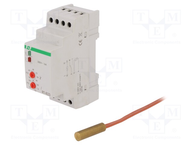 Module: regulator; temperature; NO/NC; DIN; 250VAC/16A; 60÷95°C