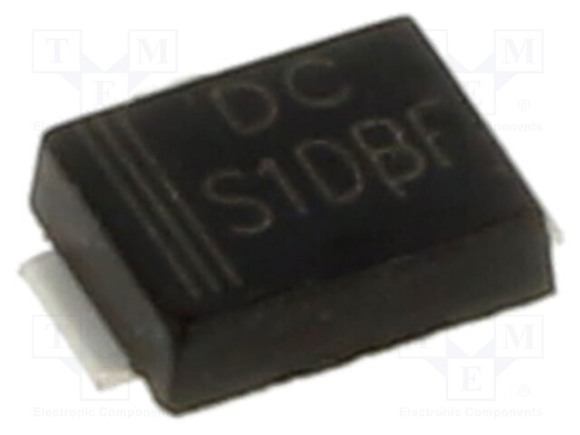 Diode: rectifying; SMT; 200V; 1A; Package: reel,tape; SMB flat