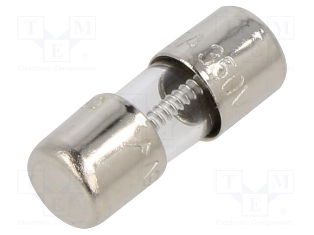 Fuse: fuse; time-lag; 3A; 350VAC; cylindrical,glass; 5x15mm; brass