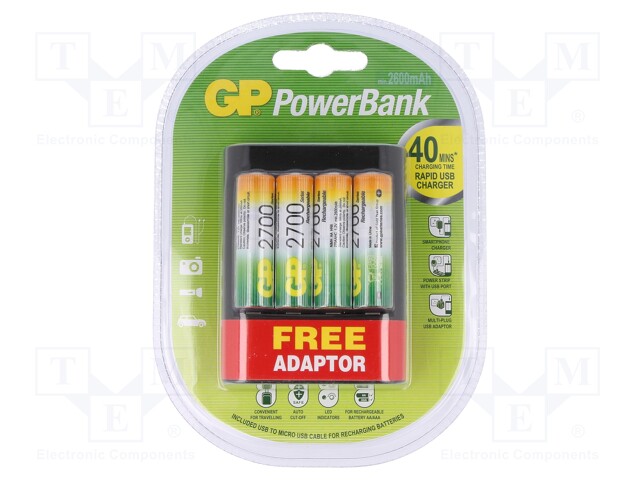 Charger: for rechargeable batteries; Ni-MH; Size: AA,AAA