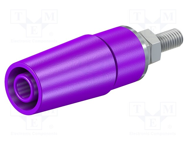 Socket; 4mm banana; 32A; 1kV; violet; nickel plated; insulated