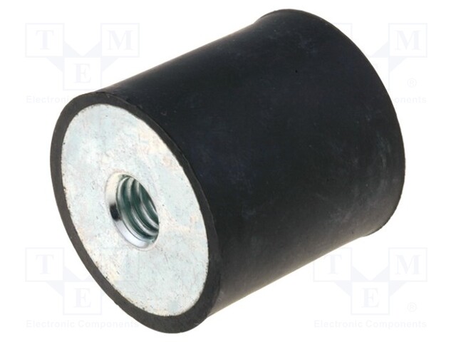 Vibration damper; M10; Ø: 50mm; rubber; L: 50mm; H: 10mm; 4750N