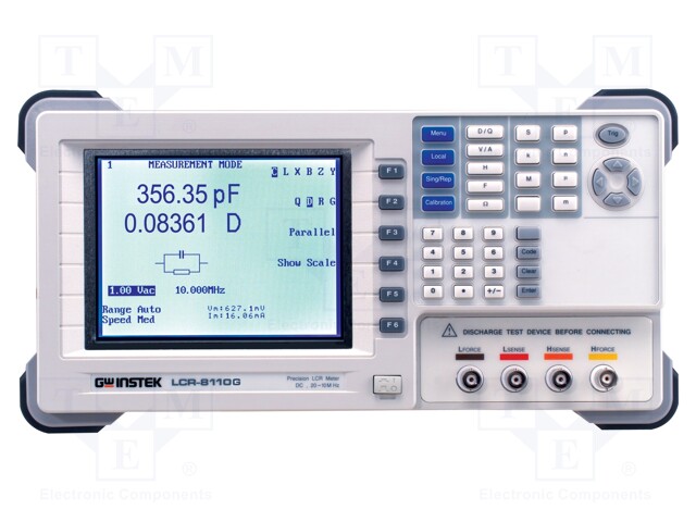 LCR meter; LCD 3,2" (320x240); 0,01m÷100MΩ; 0,01p÷1000mF; 5kg