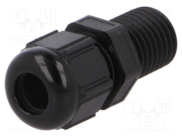 Cable gland; with long thread; M12; Mat: polyamide; black