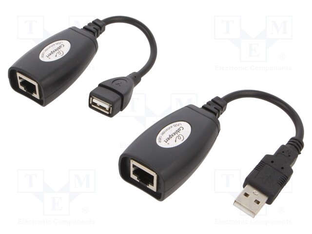 USB extender; USB 2.0; RJ45 socket x2,USB A socket,USB A plug