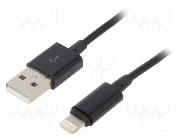 Cable; USB 2.0; Apple Lightning plug,USB A plug; gold-plated; 2m