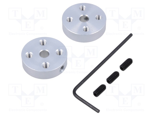 Bracket wheel; Shaft: smooth; Pcs: 2; Shaft dia: 4mm; Ø: 19mm