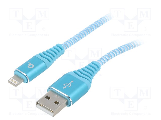 Cable; USB 2.0; Apple Lightning plug,USB A plug; gold-plated; 1m