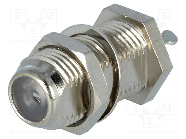 Socket; F; female; straight; soldering; for panel mounting