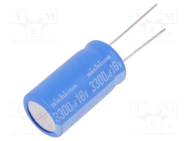 Capacitor: electrolytic; THT; 3300uF; 16VDC; Ø16x31.5mm; ±20%