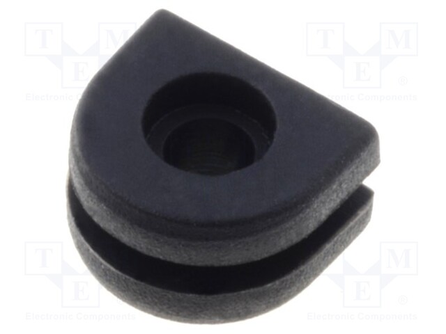 Grommet; Ømount.hole: 4.52mm; Øhole: 1.5mm; rubber; black