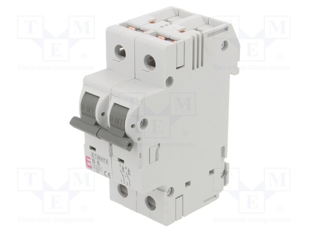 Circuit breaker; 230/400VAC; Poles: 2; DIN; Charact: B; 6kA; IP20