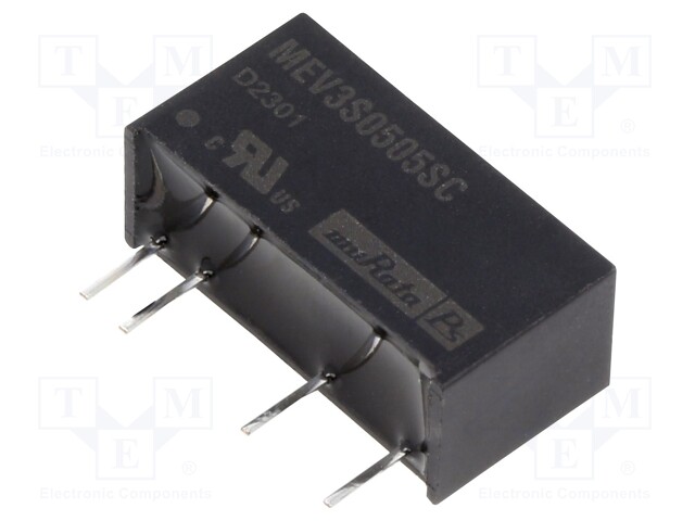 Isolated Board Mount DC/DC Converter, 3kV Isolation, ITE, 1 Output, 3 W, 5 V, 600 mA