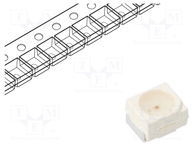 LED; SMD; 3528; green; 12.5÷40mcd; 3.5x2.8mm; 120°; 2.2÷2.5V; 20mA