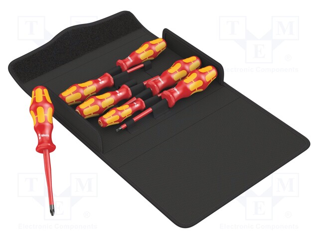 Kit: screwdrivers; insulated; 1kVAC; Kraftform-100 VDE; case