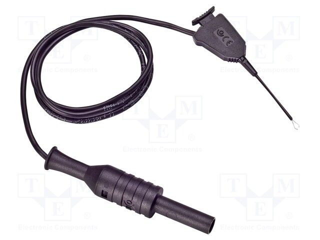 Test lead; 70VDC; 33VAC; 1A; Len: 0.5m; black; Insulation: silicone