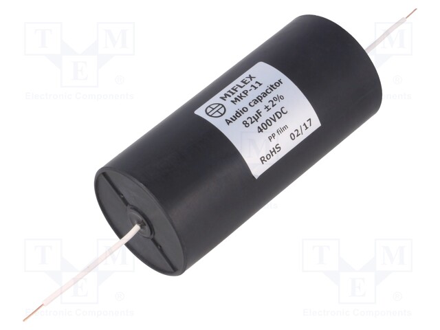 Capacitor: polypropylene; 82uF; 400VDC; ±2%; Ø55x119mm; -25÷85°C