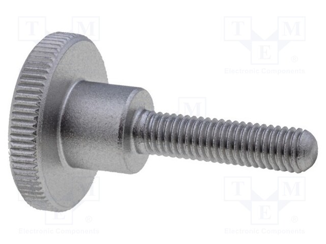 Knob; Dia: 20mm; M5; 20mm; H: 11.5mm; stainless steel