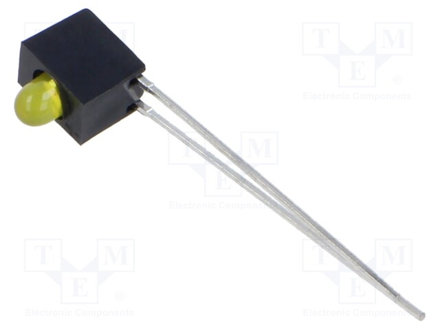 Circuit Board Indicator, Yellow, 1 LEDs, Through Hole, T-1 (3mm), 20 mA, 20 mcd