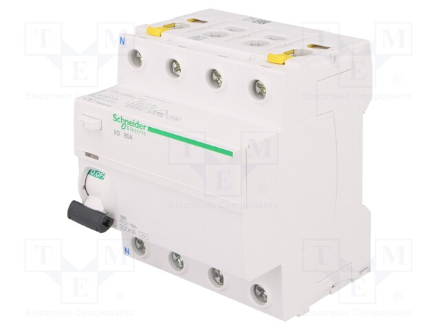 RCD breaker; Inom: 100A; Ires: 300mA; Poles: 4; 400V; Mounting: DIN